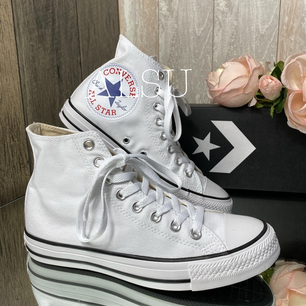 Converse Ctas HI Big Logo White Men’s Sneakers - Picture 2 of 6